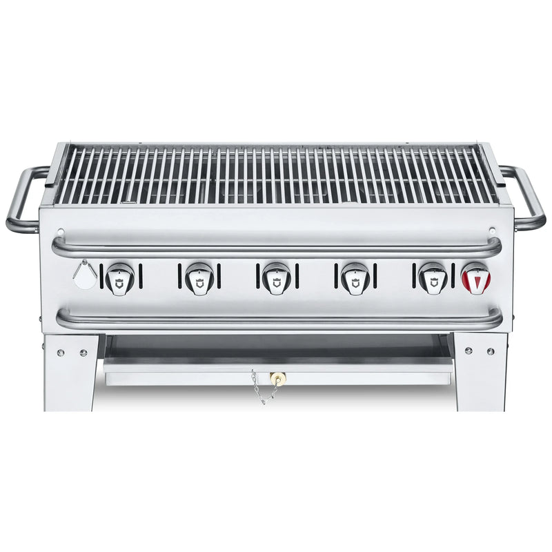 Crown Verity CV-PCB-36 36" portable bbq grill, stainless steel, front view