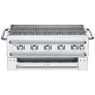 Crown Verity CV-PCB-36 36" portable bbq grill, stainless steel, front view