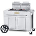Crown Verity CV-PF-2 double tank outdoor fryer, stainless steel, front view