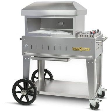Crown Verity CV-PZ24-MB 24" mobile pizza oven, stainless steel, front view