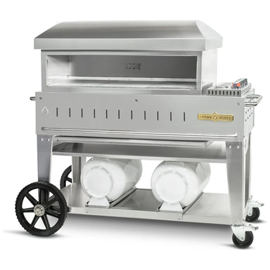 Crown Verity CV-PZ36-CB 36" club series pizza oven, stainless steel, front view