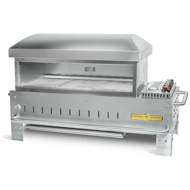 Crown Verity CV-PZ36-TT 36" tabletop pizza oven, stainless steel, front view