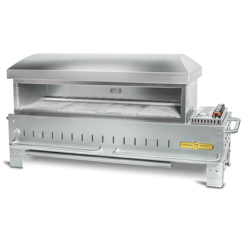 Crown Verity CV-PZ48-TT 48" tabletop pizza oven, stainless steel, front view