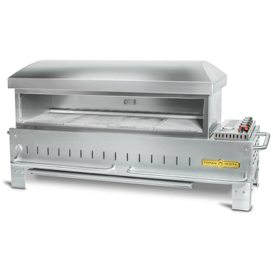 Crown Verity CV-PZ48-TT 48" tabletop pizza oven, stainless steel, front view
