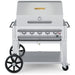 Crown Verity CV-RCB-36RDP 36" rental BBQ grill, with roll dome package, stainless steel, front view