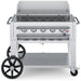Crown Verity CV-RCB-36WGP 36" rental BBQ grill, with windguard package, stainless steel, front view