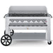 Crown Verity CV-RCB-48WGP 48" rental BBQ grill, with windguard package, stainless steel, front view
