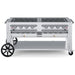 Crown Verity CV-RCB-60 60" rental BBQ grill, grill only with open cooking grates, stainless steel, front view