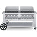 Crown Verity CV-RCB-60WGP 60" rental BBQ grill, with windguard package, stainless steel, front view