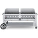 Crown Verity CV-RCB-72WGP 72" rental BBQ grill, with windguard package, stainless steel, front view
