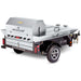 Crown Verity CV-TG-1 towable grill trailer with lockable storage, stainless steel, rear angle view