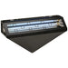 Curtron Pest-Pro 150 Series decorative insect trap in black with UV lamps and triangular front panel, angled view
