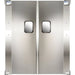 Curtron SPD-20 series double swinging traffic doors in stainless steel with two view windows, front view