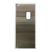 Curtron SPD-30 series single swinging traffic door with full brushed stainless steel face and view window