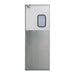 Curtron SPD-30 series single swinging traffic door in grey with view window and stainless lower kick plate