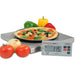 Detecto PZ Series wireless portioning scale shown weighing a vegetable pizza with the wireless display in front