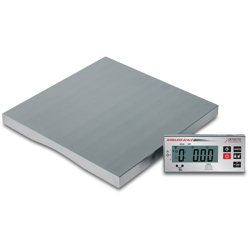 Detecto PZ Series wireless portioning ingredient scale, stainless steel platform with separate wireless display