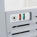 Duracold DIPC-60 ice cream dipping and gelato freezer, close-up of the thermostat dial and power indicator lights