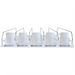 Duracold drink dividers for glass door refrigerators, white five-lane divider set with wire rails, front view