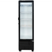 Duracold GD-145B 17-inch slim black single glass door display refrigerator with white wire shelves, front view