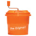 Dynamic E007 SD MINI manual salad spinner, 1.25 gallon orange bowl with crank handle and The Original print