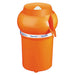 Dynamic PA001.1 PA96 electric citrus juicer, orange plastic body with press lever and juice spout, angled view