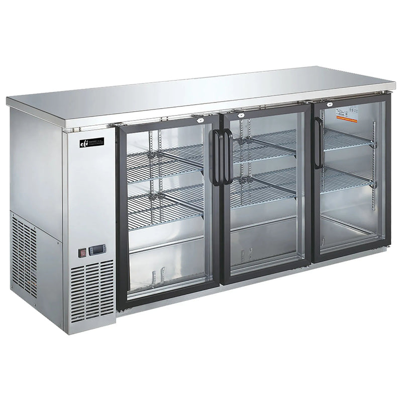 EFI CBBSDR3-72CC Stainless Steel 73" Triple Door Back Bar Cooler - Various Configurations-Phoenix Food Equipment