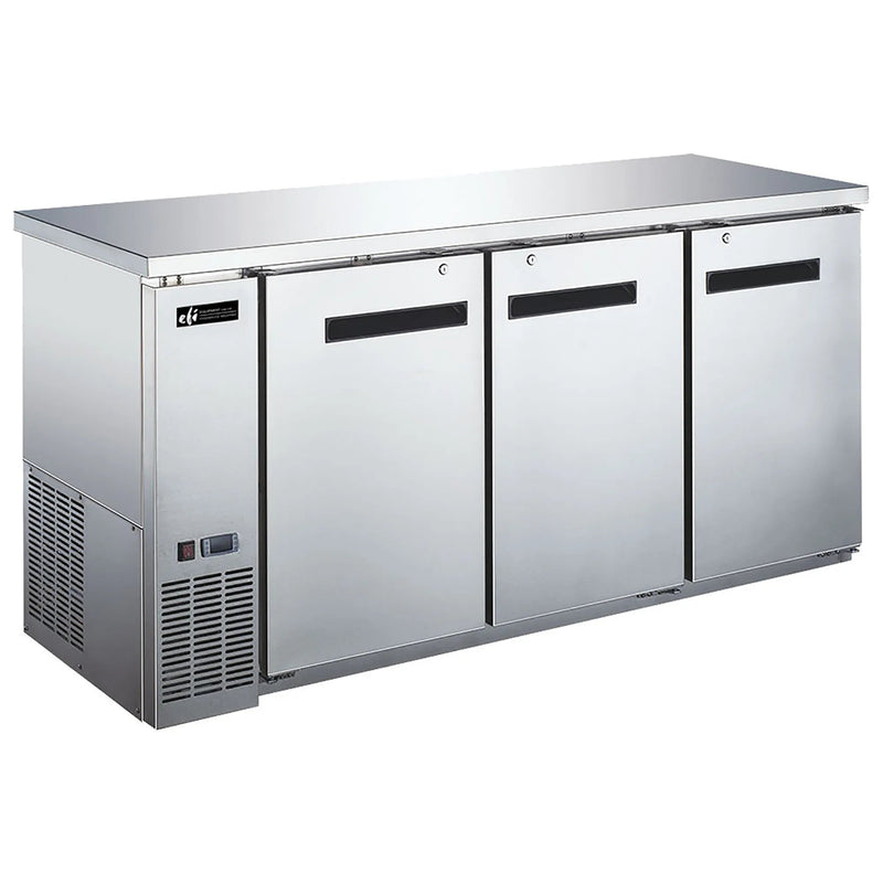 EFI CBBSDR3-72CC Stainless Steel 73" Triple Door Back Bar Cooler - Various Configurations-Phoenix Food Equipment
