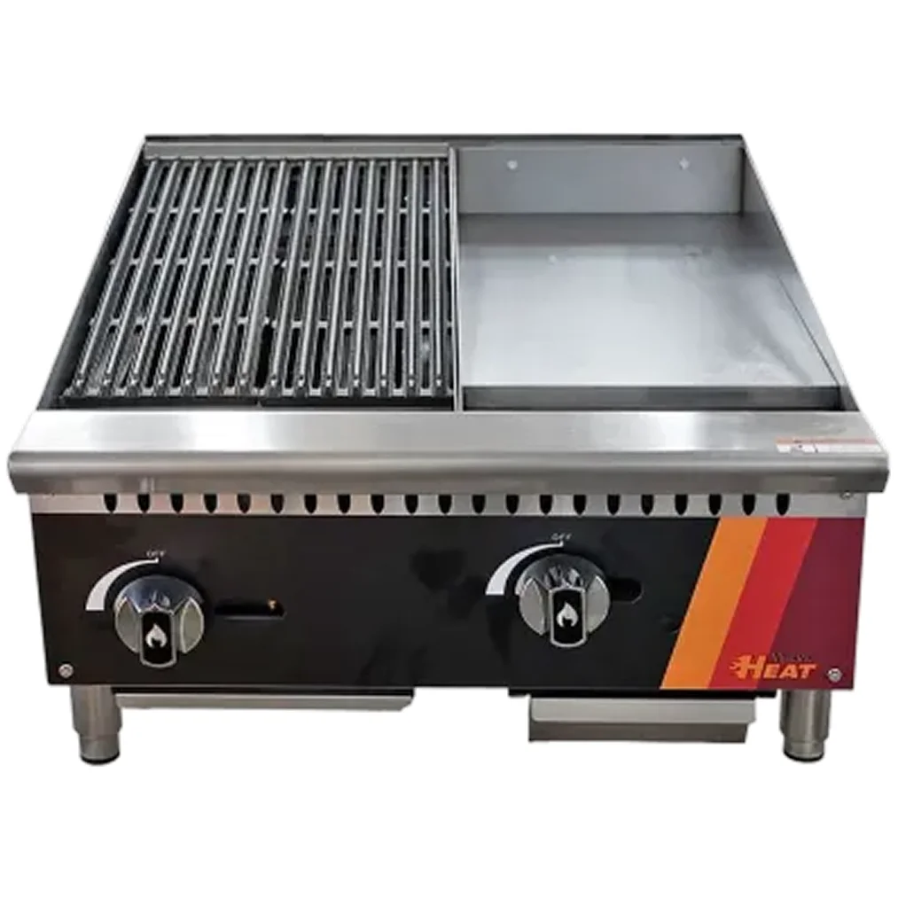EFI HCT24-12CH-12GM Natural Gas/Propane 24" Cooktop - 12" Charbroiler & 12" Griddle-Phoenix Food Equipment