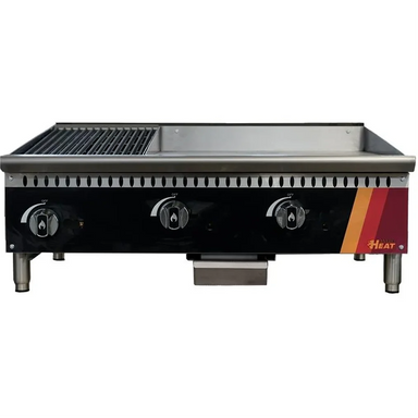 EFI HCT36-12CH-24GM Natural Gas/Propane 36" Combo Cooktop - 12" Charbroiler & 24" Griddle-Phoenix Food Equipment
