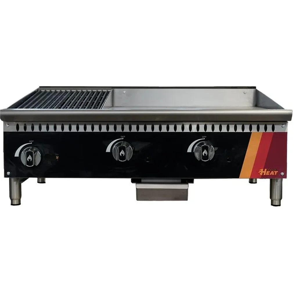 EFI HCT36-12CH-24GM Natural Gas/Propane 36" Cooktop - 12" Charbroiler & 24" Griddle-Phoenix Food Equipment