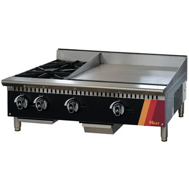EFI HCT36-12HP-24GM Natural Gas/Propane 36" Combo Cooktop - 2 Burners & 24" Griddle-Phoenix Food Equipment