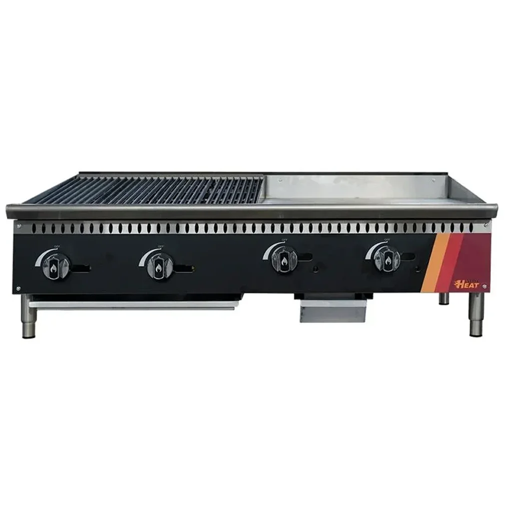 EFI HCT48-24CH-24GM Natural Gas/Propane 48" Cooktop - 24" Charbroiler & 24" Griddle-Phoenix Food Equipment