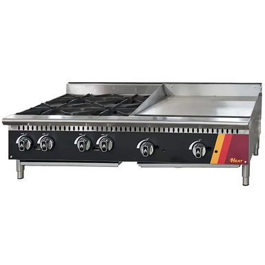 EFI HCT48-24HP-24GM Natural Gas/Propane 48" Combo Cooktop - 4 Burners & 24" Griddle-Phoenix Food Equipment