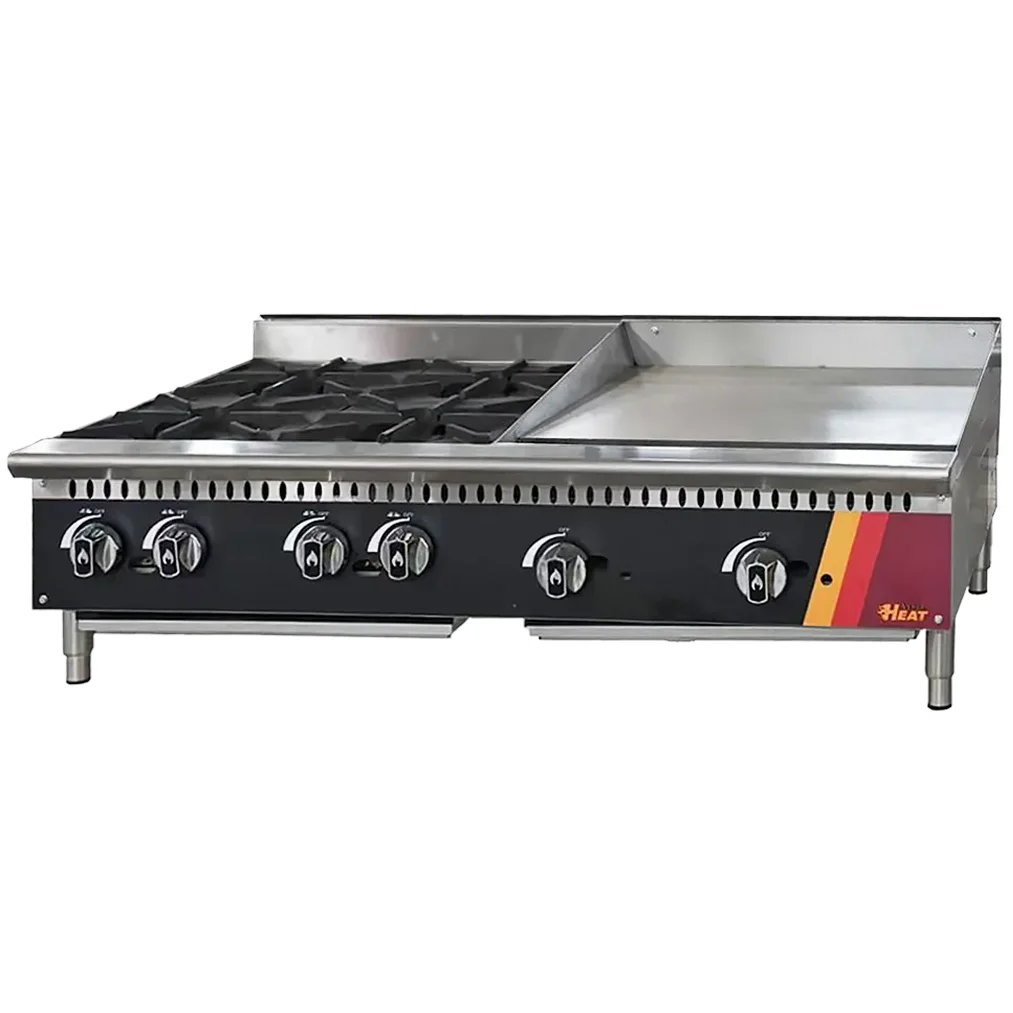 EFI HCT48-24HP-24GM Natural Gas/Propane 48" Cooktop - 4 Burners & 24" Griddle-Phoenix Food Equipment