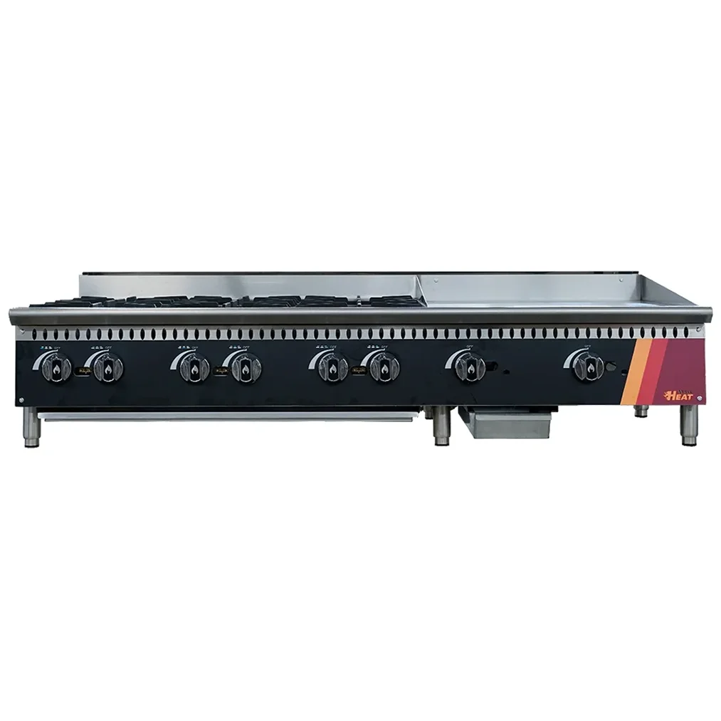 EFI HCT60-36HP-24GM Natural Gas/Propane 60" Cooktop - 6 Burners & 24" Griddle-Phoenix Food Equipment