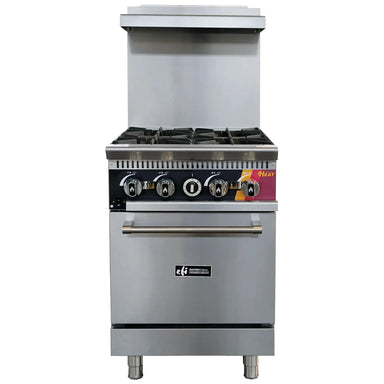 EFI Natural Gas/Propane 24" Stove Top Range with Convection Oven - 4 Burners-Phoenix Food Equipment