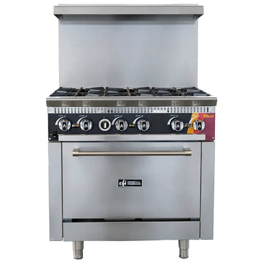 EFI Natural Gas/Propane 36" Stove Top Range with Convection Oven - 6 Burners-Phoenix Food Equipment
