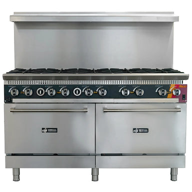EFI Natural Gas/Propane 60" Stove Top Range with Convection Oven - 10 Burners-Phoenix Food Equipment