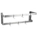 EFI SESW-24 stainless steel wall mount double bar pot rack with sliding hooks, angled side view
