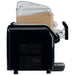 Elmeco BB1 GREEN BigBiz single 6L slushie machine in black, side view with the clear bowl filled with iced coffee