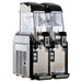 Elmeco FC2 GREEN Millenium double 12L container slushie machine with two clear bowls and black lids, angled view