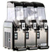 Elmeco FC3 GREEN Millenium triple 12L container slushie machine with three clear bowls and stainless steel base