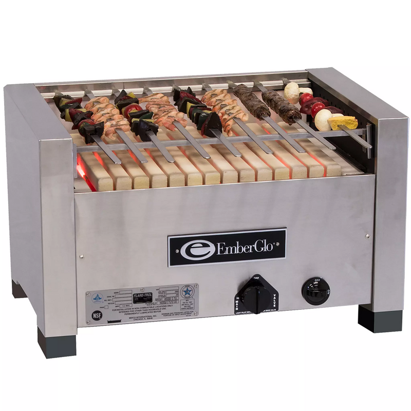 Emberglo 25C Natural Gas/Propane Countertop Radiant 26" Kebab Broiler-Phoenix Food Equipment