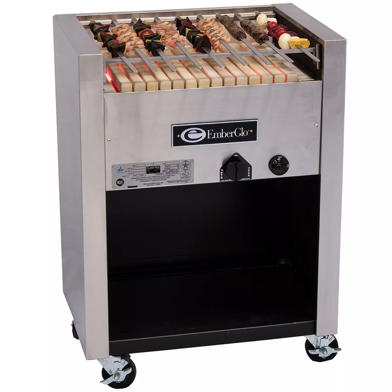 Emberglo 31F Natural Gas/Propane Floor Model Radiant 36" Kebab Broiler-Phoenix Food Equipment
