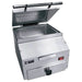 Emberglo ES5 Series self-contained countertop steamer, 1800W, stainless steel with lid open and front water drawer