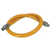 Encore commercial 1/2-inch diameter gas hose, flexible yellow coated connector with threaded steel fittings