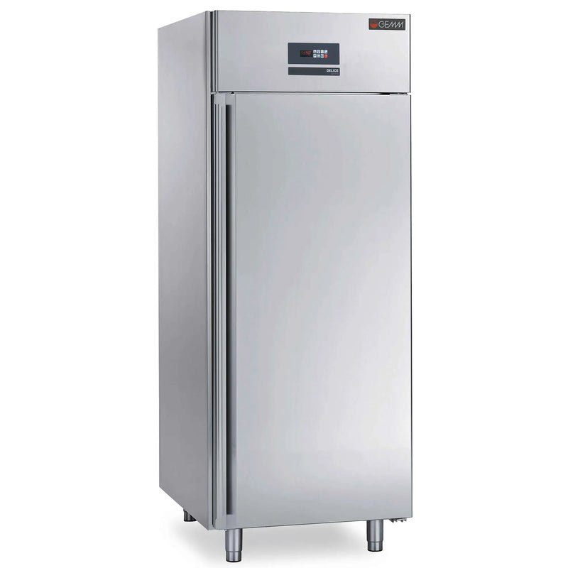 Eurodib ARG30 ice cream cabinet, upright stainless steel reach-in with solid door and top digital display, angled