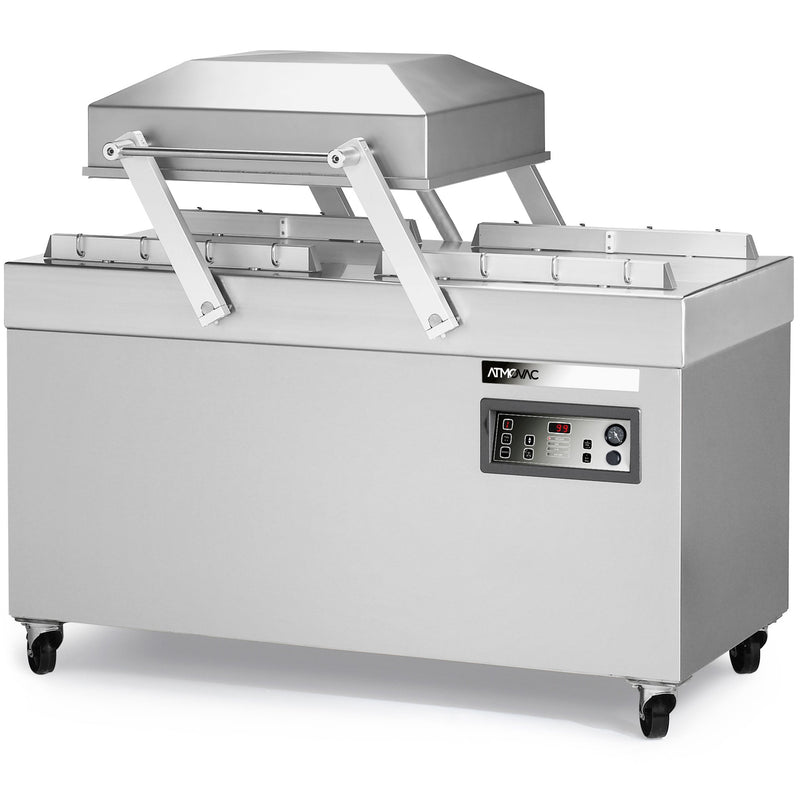 Eurodib Atmovac SOLAR 2-24D3W double chamber floor vacuum packaging machine with swing lid, stainless steel on casters