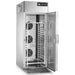 Eurodib BCC-4008 roll-in blast chiller/freezer with door open showing empty sheet pan rack and evaporator fans